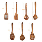 Household Acacia Wood Kitchenware Suit Teak Long Handle Soup Spoon Wooden Colander Non-stick Pan Shovel Wholesale
